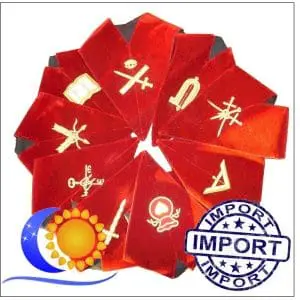 REAA 14e degré Collège Complet 9 sautoirs officiers fonction seule Import