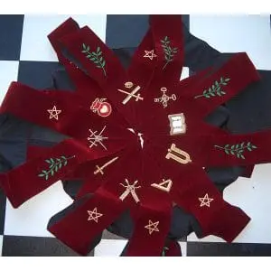 REAA 14e degré Collège Complet 9 sautoirs officiers Import