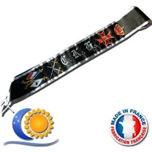 REAA Cordon 30e degré couronne, croix, glaives et drapeaux Fabrication france