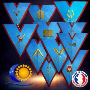 REAA Jeu de 11 Sautoirs Officiers Colonne harmonie / maître des banquets inclus – Fabrication française L&S