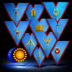 REAA 10 Sautoirs Officiers  Colonne harmonie incluse – Fabrication française L&S