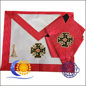 REAA Ensemble 18e degré Import (Tablier bords carrés + sautoir + bijou)