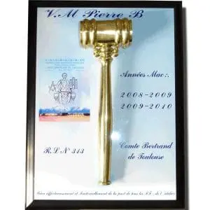Maillet Bronze & Plaque Personnalisée Cadeau VM/PM/Dignitaire