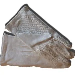 Gants blancs coton 3 griffes intérieur à  picots