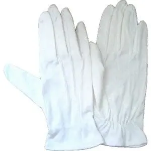 Gants blancs uni coton 3 griffes