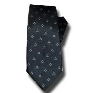 Cravate compas équerres ton sur ton