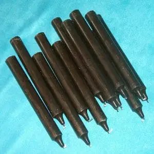 Bougies noires lot de 12