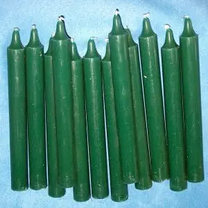 Bougies vertes lot de 12