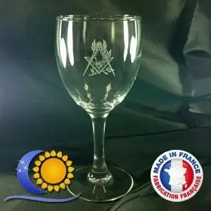 Lot de 6 verres gravés compas équerre
